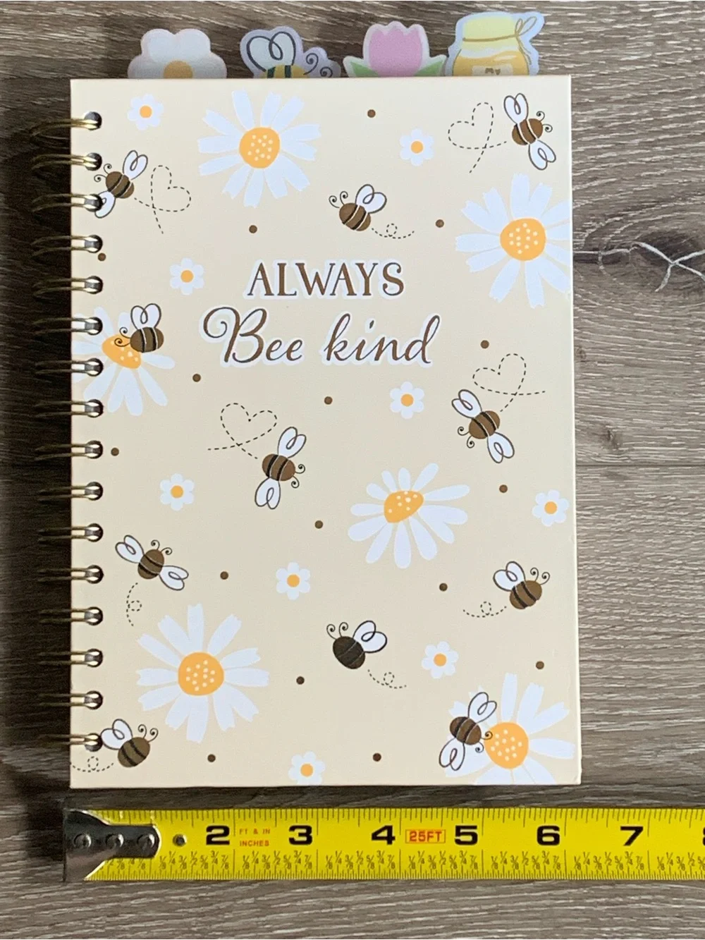 Always Bee Kind Spiral Notebook - Cream Floral Bee Design